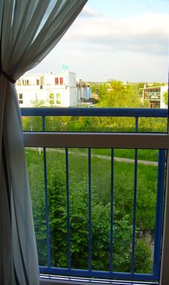 Blick von meinem Nähplatz nach draußen