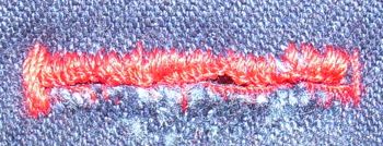 Knopfloch vorher